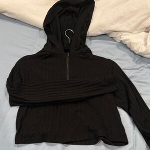 Black Hooded Women's Top